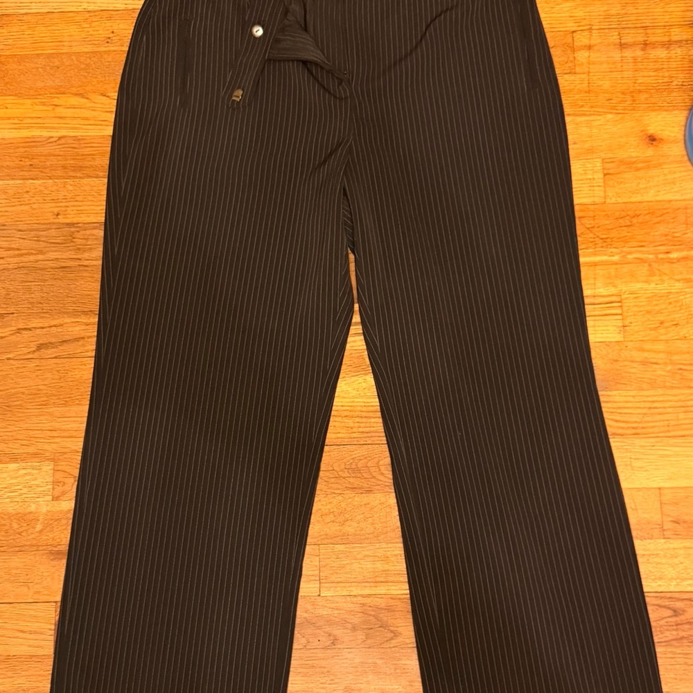 Cato Black Pinstripe Straight-Leg Pants